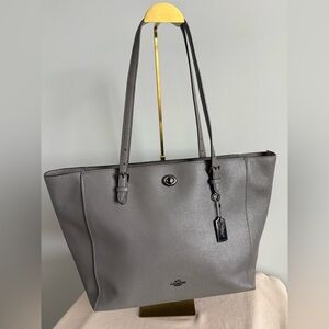 Coach Silver Turnlock Large Tote